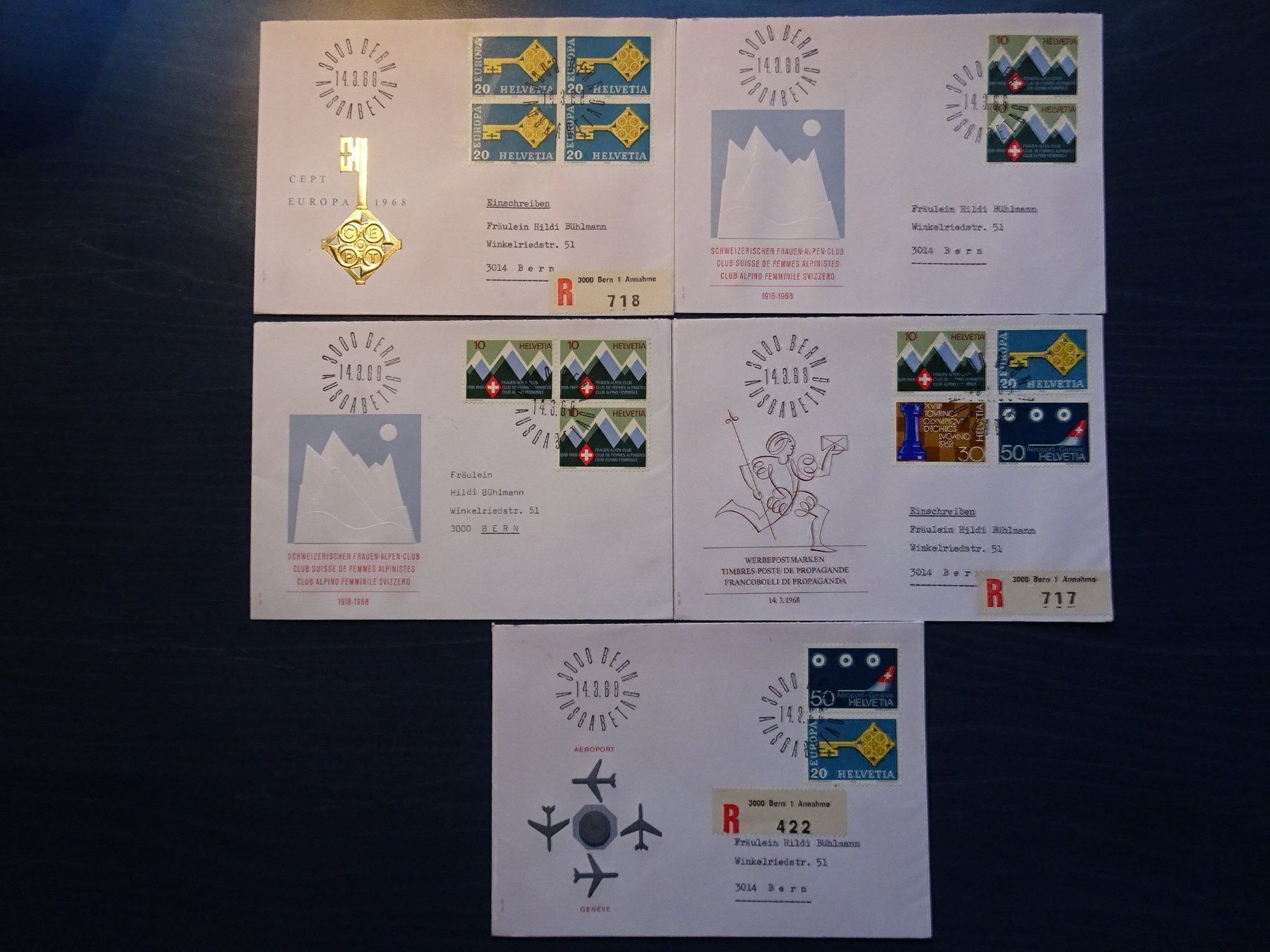 Alle Briefmarken: FDC  1968 – Gebraucht aus Aadorf von Chnorli-Furz
