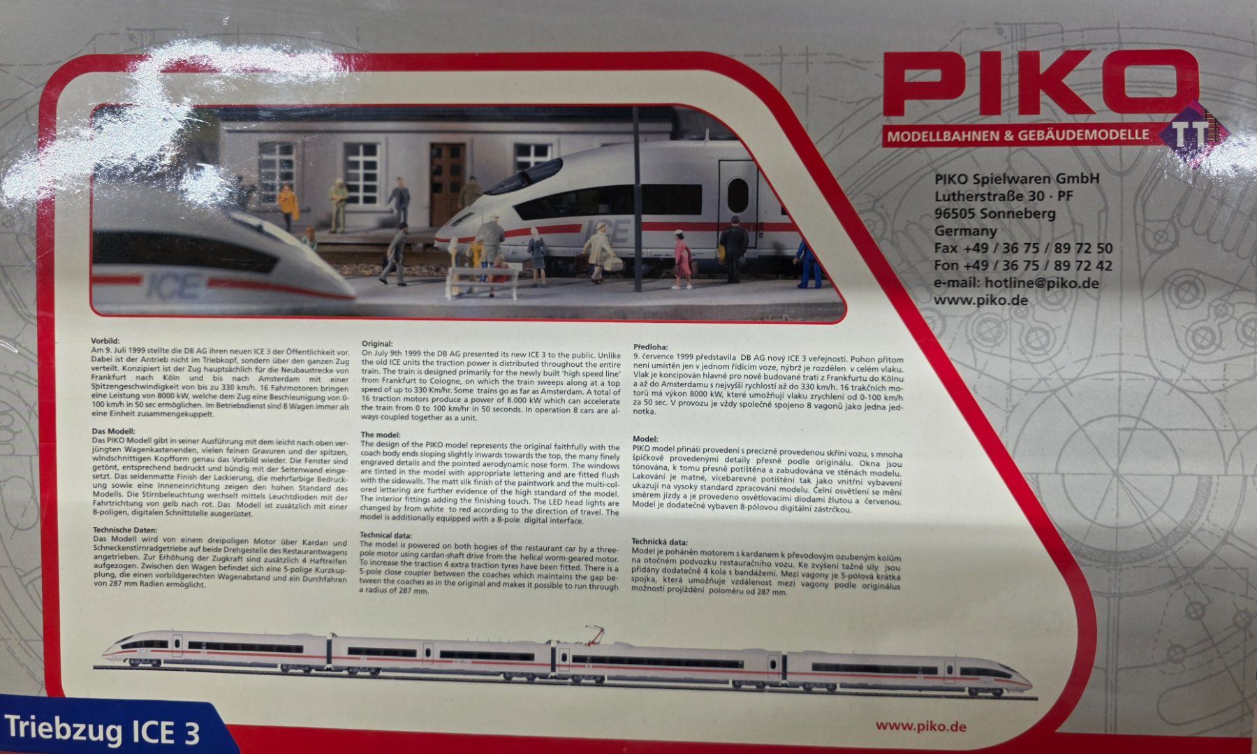 Piko Modellini di ferrovie: PIKO Triebzug ICE 3, Spur TT, neu – Usato da Brunegg venduto da Verkaufswelt 1
