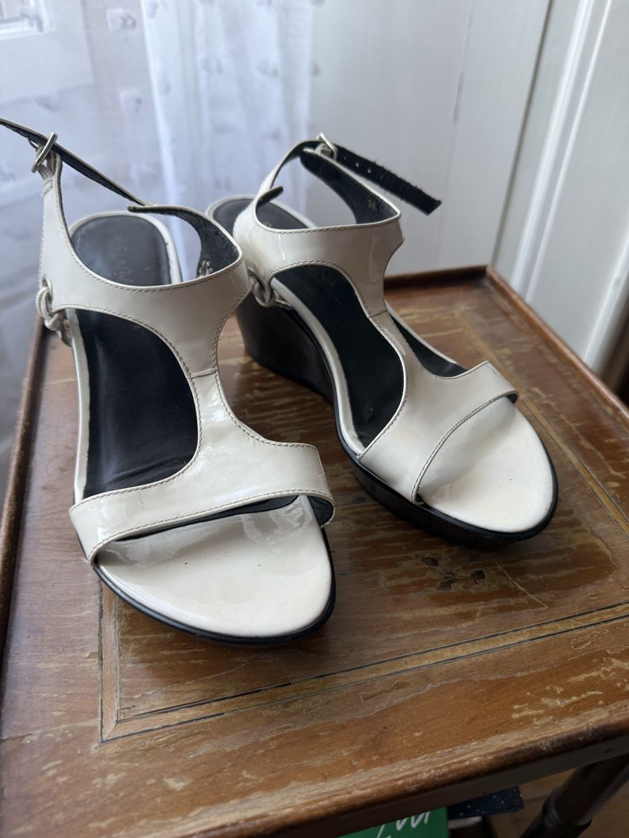 Scarpe da donna: Compensée blanc et noire  – Usato da Genève venduto da val_7zbb 3