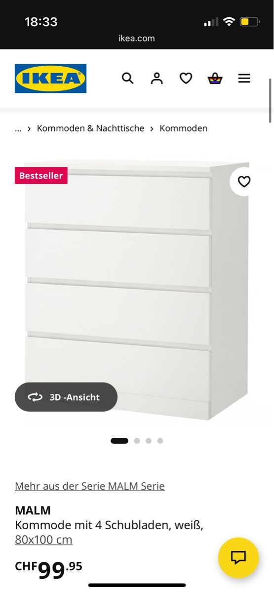 Ikea Kommoden: IKEA Malm Kommode, 4 Schubladen (Weiss) – Gebraucht aus Basel von MebaeSwiss 3
