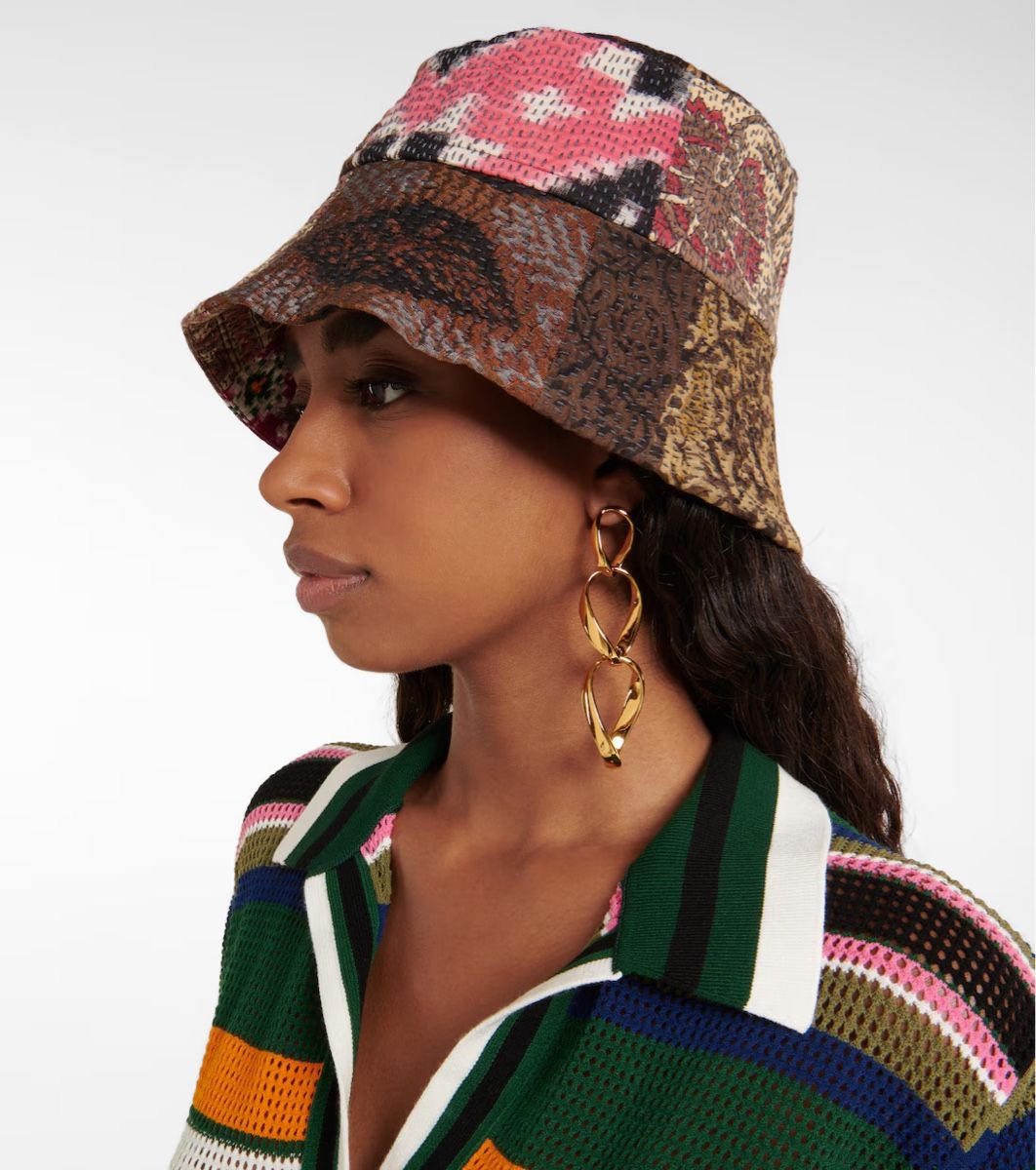 Copricapi, berretti & cappellini: UNIQUE IKAT & BLOCK PRINT DRIES VAN NOTEN BUCKET HAT – Usato da Basel venduto da Petersgasse 1