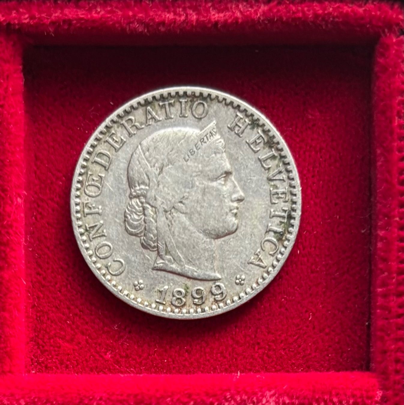 Tutti le monete: Schweiz 20 Rappen 1899 B - ss Libertaskopf – Usato da Speicher venduto da CH-Schatzkammer 2