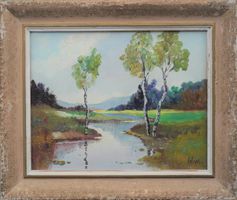 Weite Landschaft mit Bach DETLEF WINTER 1929-2010