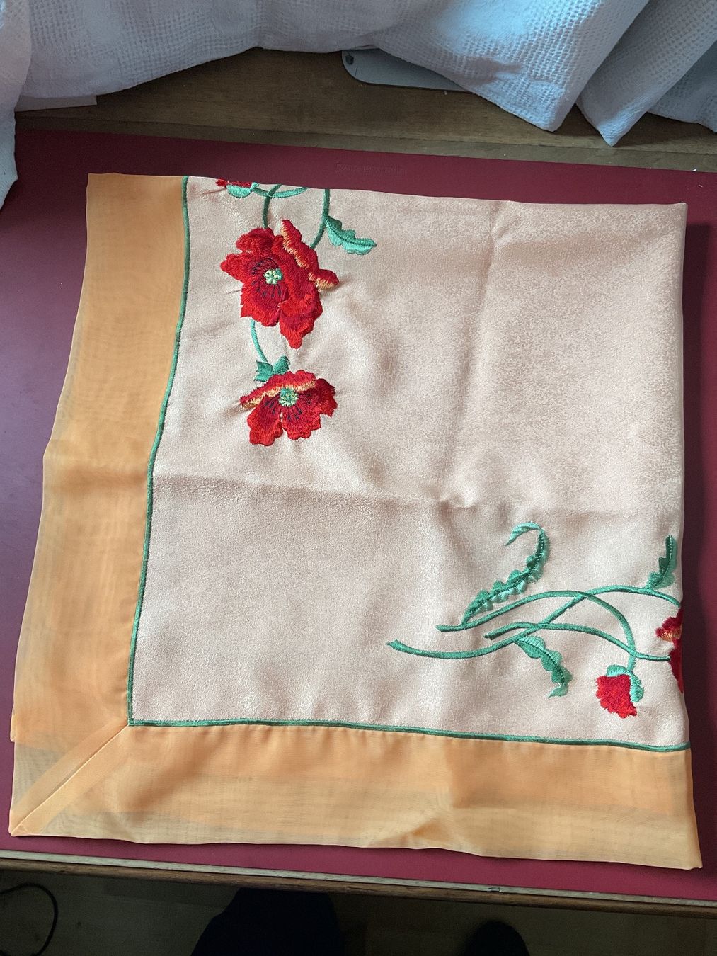 Altra biancheria da tavola: Tischdecke/Mitteldecke, Mohnblumen, orange, Polyester – Nuovo (secondo la descrizione) da Tecknau venduto da Gluschtikum
