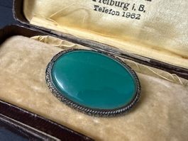 Silber Brosche mit Achat 800
