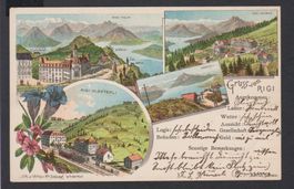 Rigi   -   alte Litho-Ansichtskarte von 1902