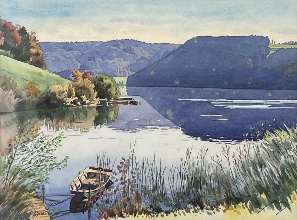 Dipinti: Wohlensee 1961 Aquarell von Armin Biber – Usato da Müntschemier venduto da Ruebezahl2067 1