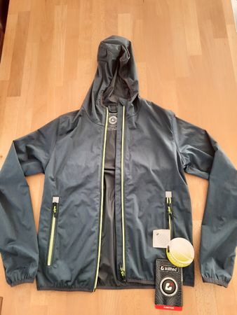 leichte Killtec Regenjacke mit Softshell blau Grösse 164 neu