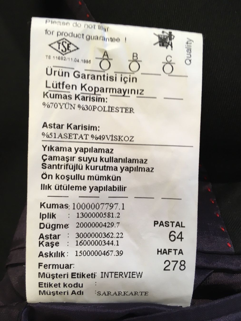 Completi: Sarar Interview Anzug Grösse 46 – Nuovo (secondo la descrizione) da Altdorf UR venduto da Mini037 7