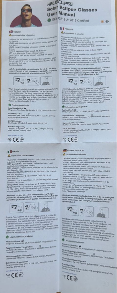 Occhiali & Lenti: Sonnenfinsternisbrille neu- new eclipse glasses – Nuovo e nell'imballaggio originale da Kilchberg ZH venduto da 07717 2