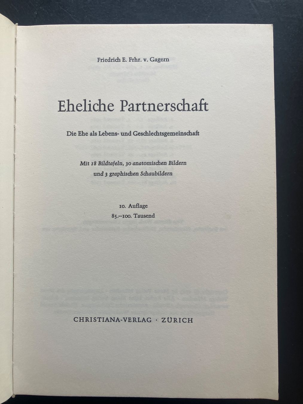 Libri: Eheliche Partnerschaft. F. E. Frhr. v. Gagern – Usato da Wangen ZH venduto da day01 1