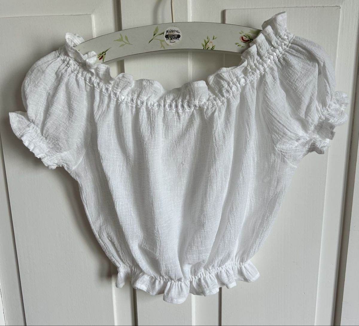 Camicette: White blouse, off-shoulder, ribbon, size Small. – Nuovo (secondo la descrizione) da Zürich venduto da Mistral61 3