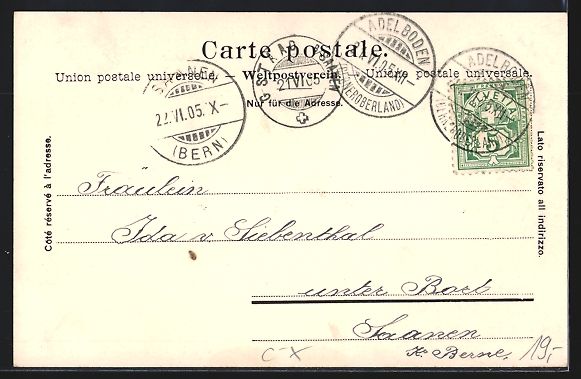 Cartoline postali: Adelboden /Berner-Oberland, Pension Alpe – Usato da Berlin venduto da bartko-reher 1