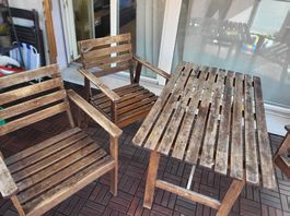 Gartentisch, Bank und Stühle - Gratis
