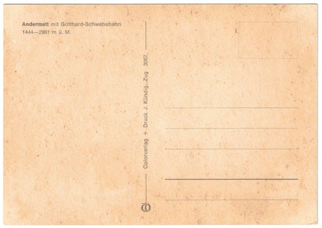 Cartes postales: Andermatt - Luftseilbahn Andermatt--Gurschenalp – D'occasion à Binningen par Mountainrider 1