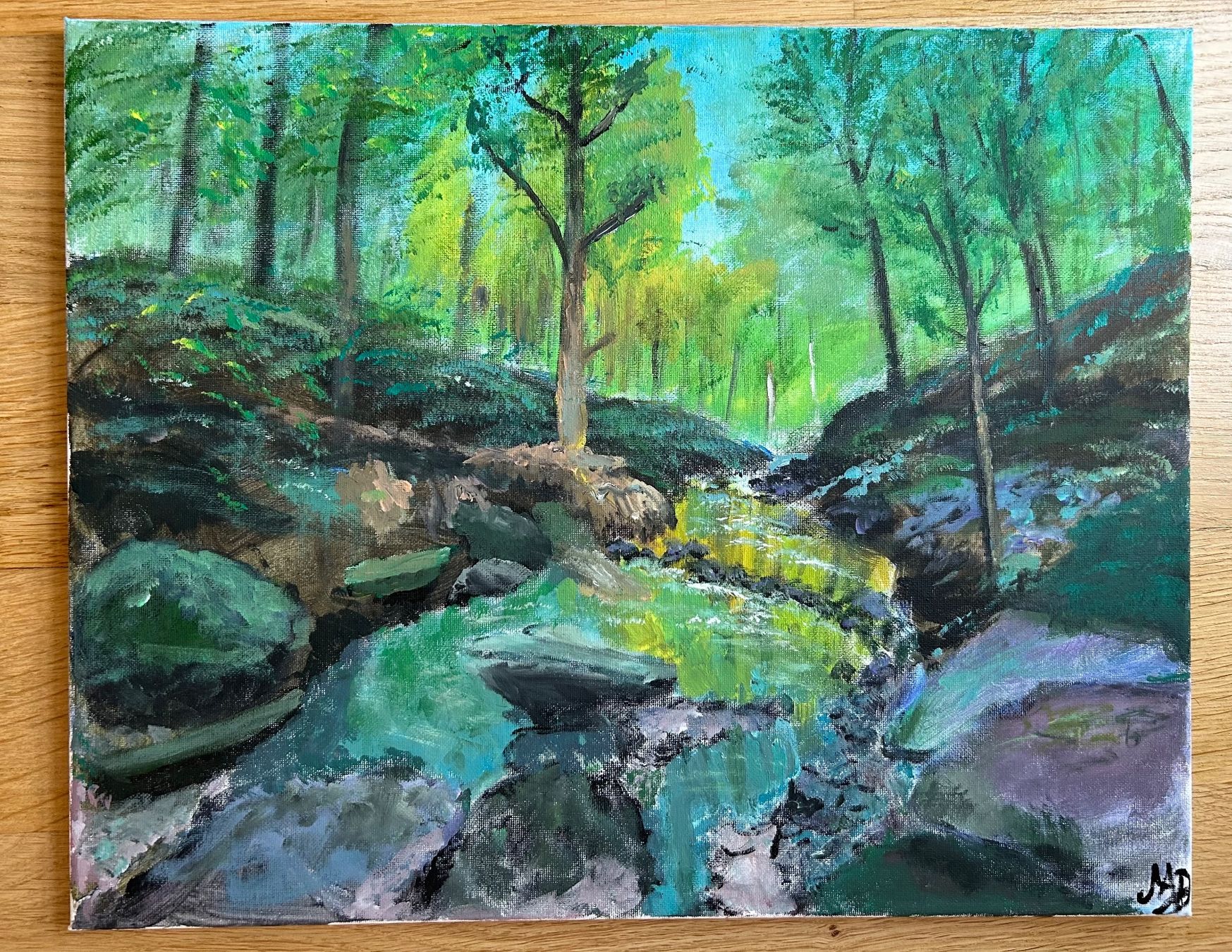 Tableaux: Landschaftsbild Wald mit Bach, 40x50cm – Neuf avec emballage d'origine à Pfäffikon SZ par Andrei_Moro_Kunst 1