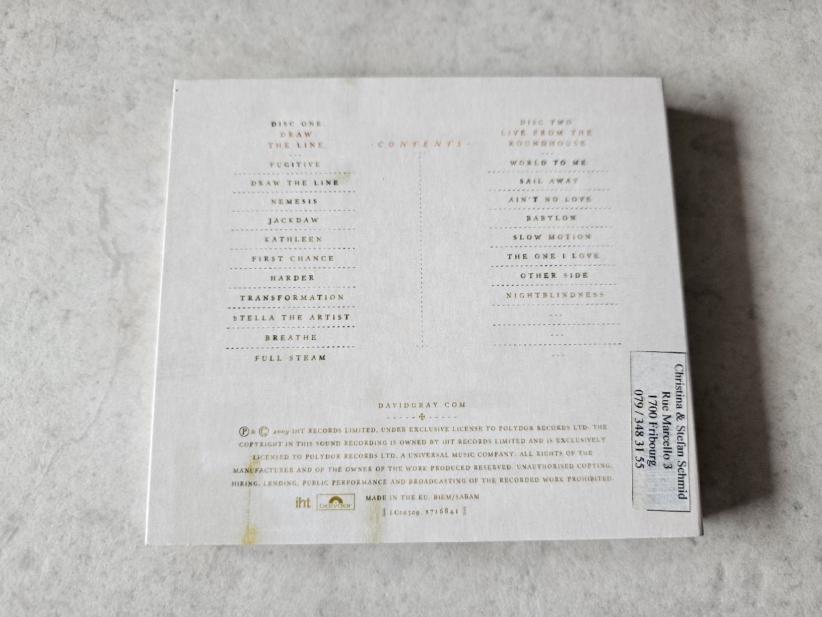 CD: David Gray  -  Draw The Line  /  2 CD's – Usato da Schneisingen venduto da backstore24 1