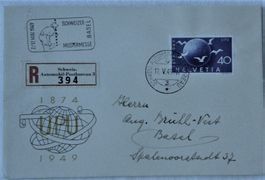 (186) Brief 1949 75 Jahre Weltpostverein