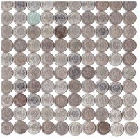 100 Stück alte 1/2 Franken (50 Rappen)