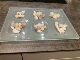 Glasplatte Dekoration je nach Saison befüllbar