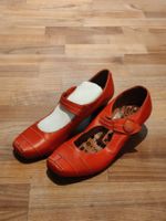 Rote Echtleder Mary Janes, Gr. 40, Vintage Look!