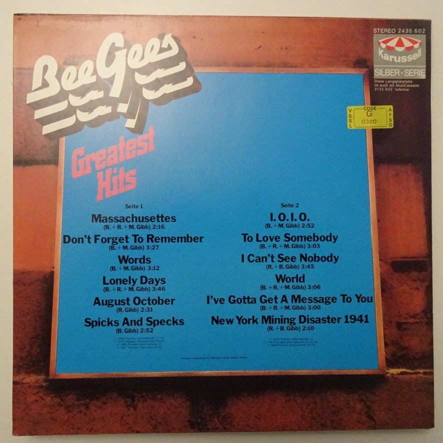 Schallplatten: Bee Gees - Greatest Hits – Gebraucht aus Muhen von  1