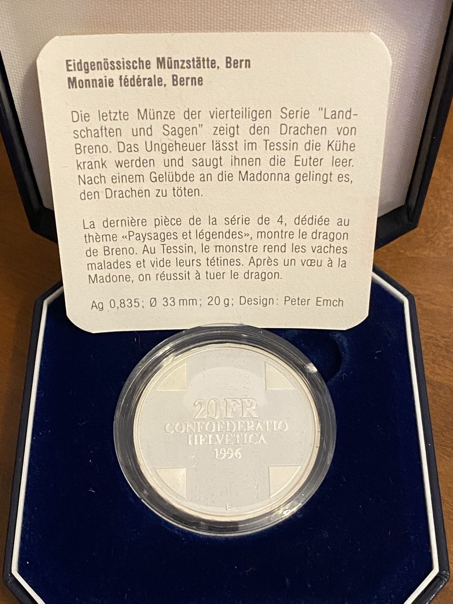 Alle Münzen: 20 Francs 1996 – Neu und originalverpackt aus Genève von Mar7319 2