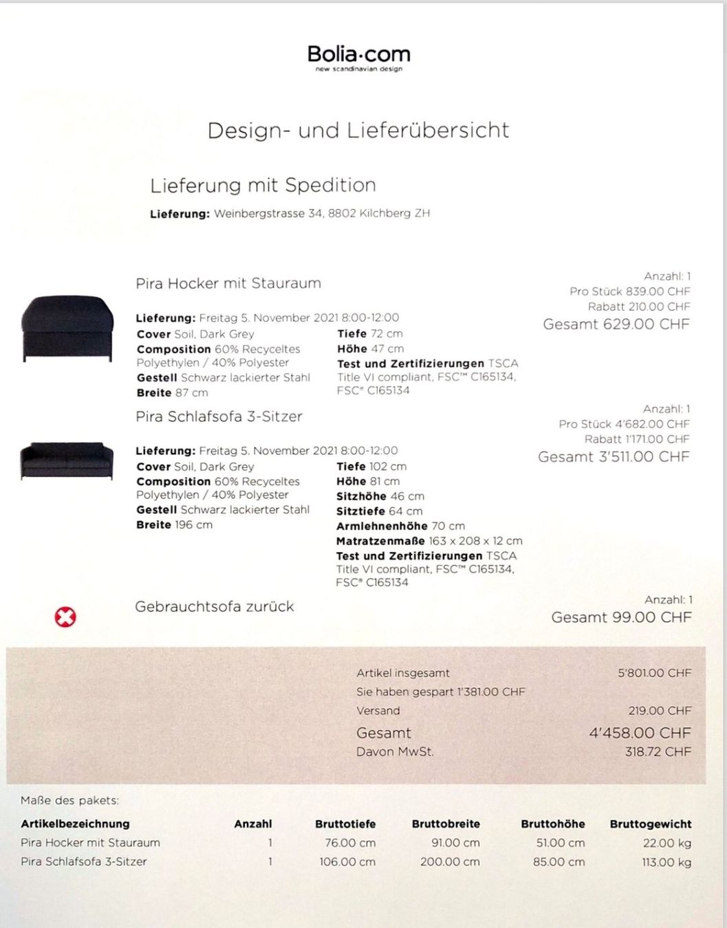 Bolia Divani: Design Sofa von Bolia, ausziehbares Sofa – Usato da Wädenswil venduto da wadi_zh_86 3