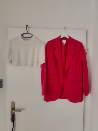 Pinker Blazer H+M + Zara Oberteil