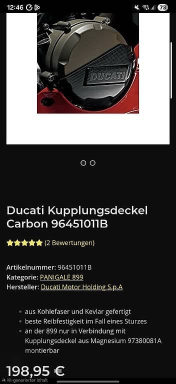 Alle Motorradersatzteile: Ducati Abdeckung Panigale 1199 899 aus Carbon  – Gebraucht aus Klingnau von Canep87 3