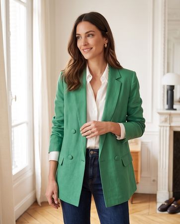 Blazer vert lin Grace & Mila - neuf -  taille S & XS
