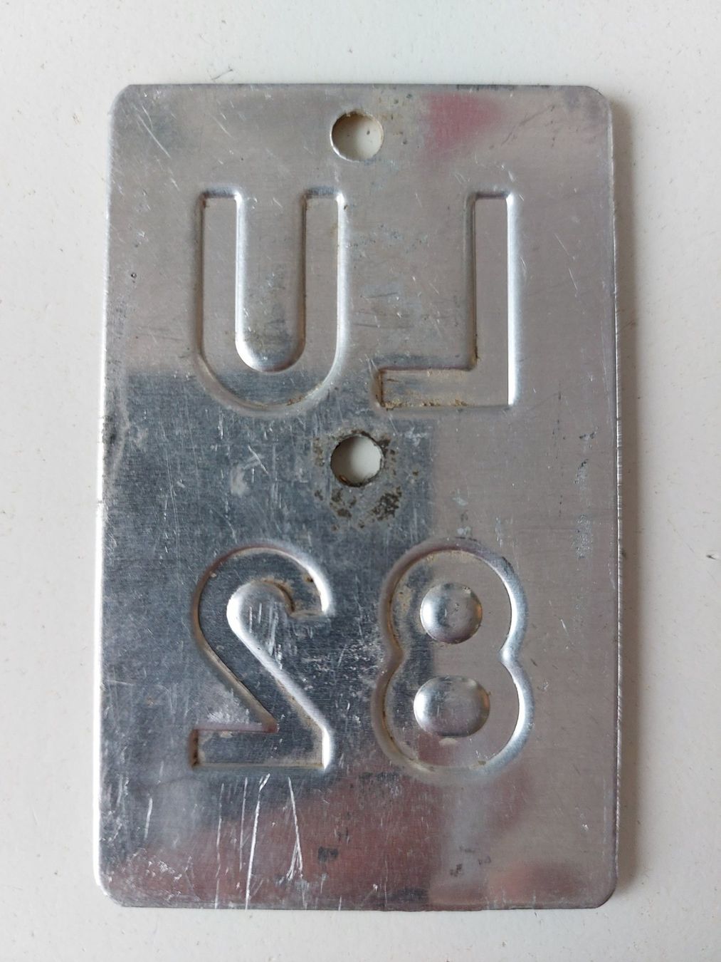 Sachs Insegne: Velonummer LU 82 Mofanummer gelb plaque Mofa – Usato da Schenkon venduto da Uhu007 1