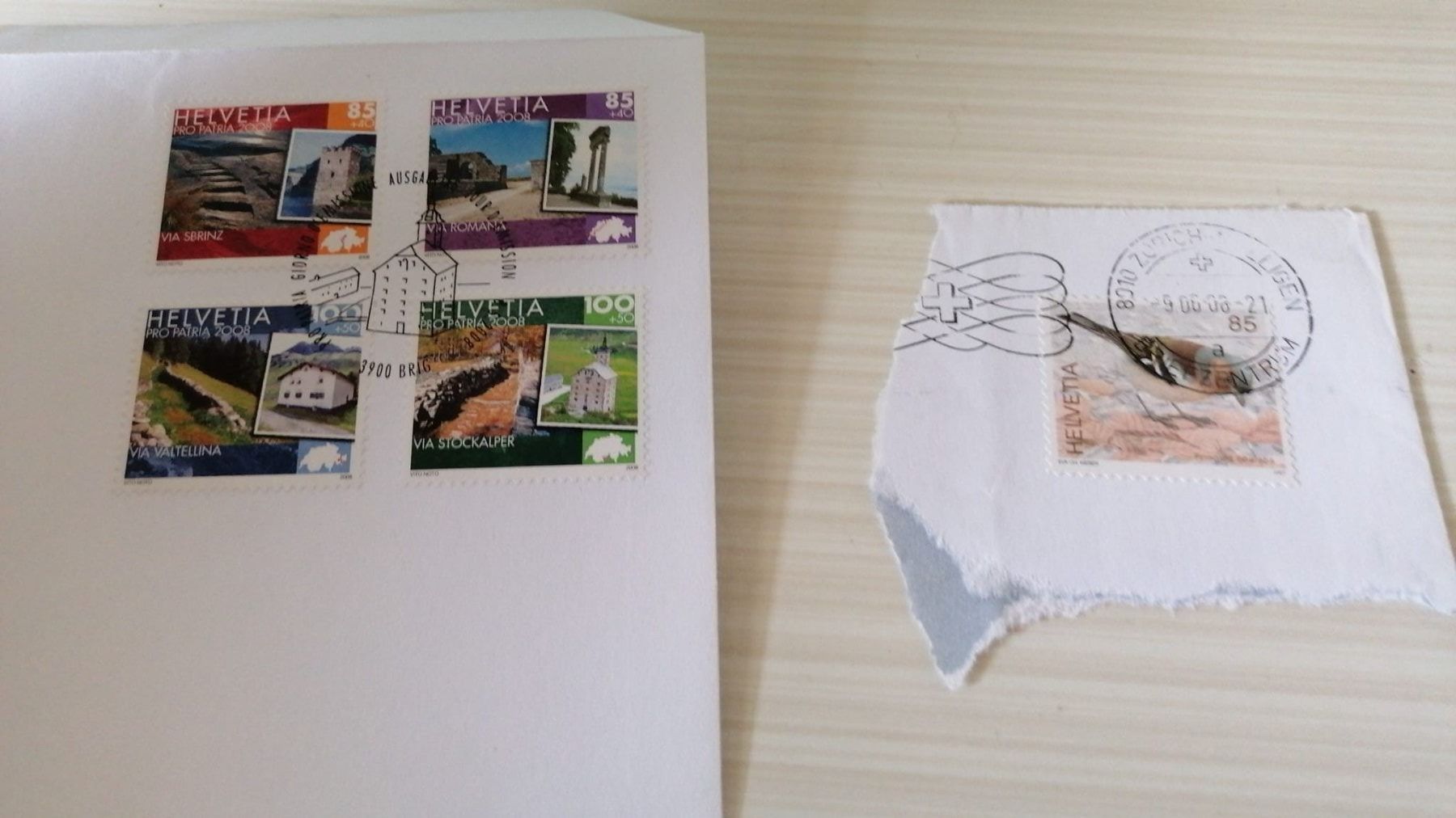 Alle Briefmarken: Briefmarken Pro Patria 2008 – Gebraucht aus Grächen von Hel7890 1