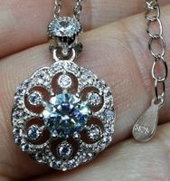 Collier argent avec diamant de moissanite de 0,5 ct certifié