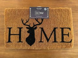 Dicke Fussmatte HOME Hirsch 🦌 (100% natürliche Kokosfasern)