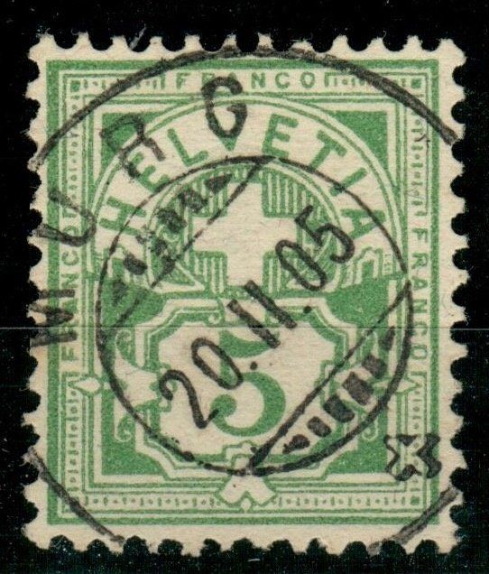 Tutti i francobolli: CH - Ziffermuster - SBK Nr. 65B - Murg SG – Usato da Rombach venduto da VENTIS-Auktionen