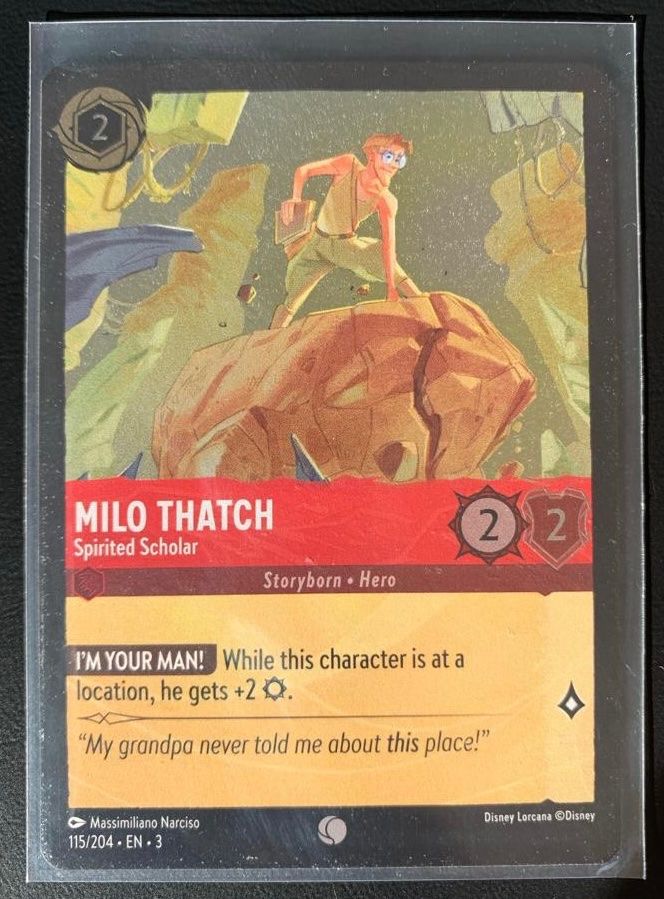 Disney Carte collezionabili: Lorcana FOIL MILO THATCH 115/204 EN-3 Common – Usato da Lugano venduto da VlaseCard