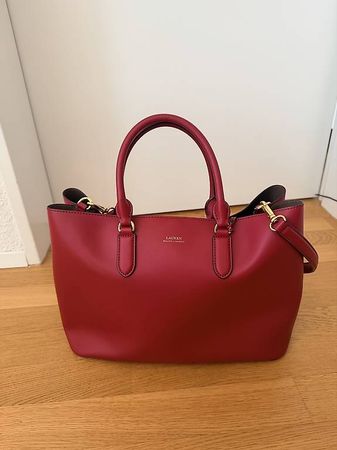 Neue rote Lauren Ralph Lauren Marcy Handtasche