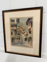 EMIL HIMMELSBACH Aquarell Dorfszene signiert 1944
