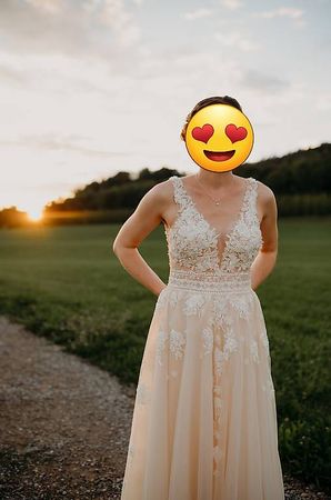 Hochzeitskleid apricot, Gr. 38