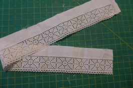 Alte St.Galler Spitzen Stickerei weiss - Preis für 35 cm