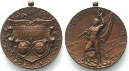 SCHAFFHAUSEN 1897 EIDGEN. TURNFEST Medaille, Bronze 35mm vz