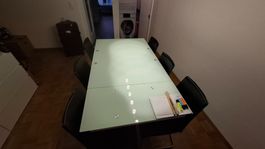 Stühle Lederimitat Schwarz 6er Set