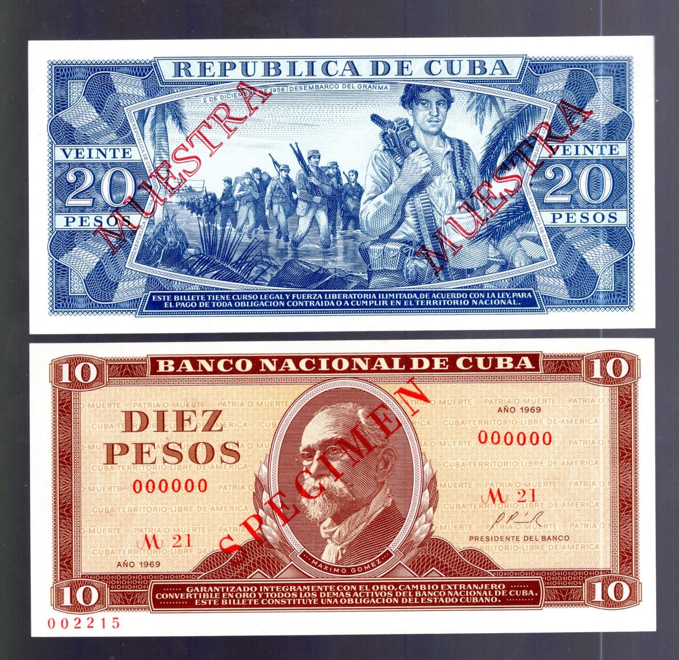 Banconote: Cuba noten UNC Specimen-Muestra 2 stück – Nuovo (secondo la descrizione) da Leibstadt venduto da baroc333