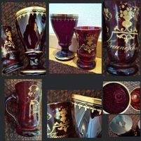 2x antike Gläser, Böhmisch +Biedermeier Glas🙏☺️