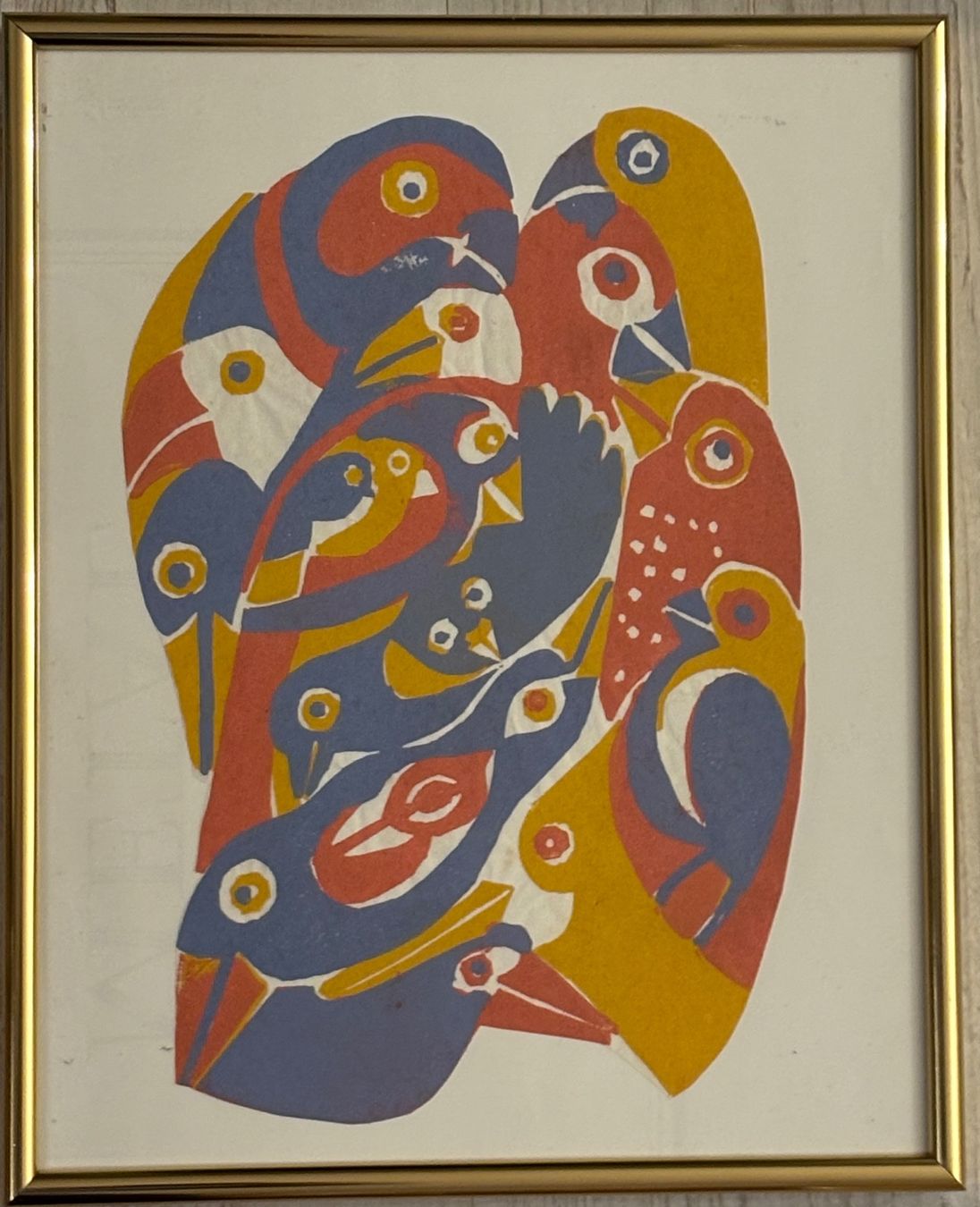 Dipinti: WALTER WINTER, 1986 Mischtechnik, farbenstarkes Vogelmotiv – Usato da Rütihof venduto da til_68lp 1