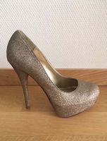Glitzer goldige High Heels, Grösse 38