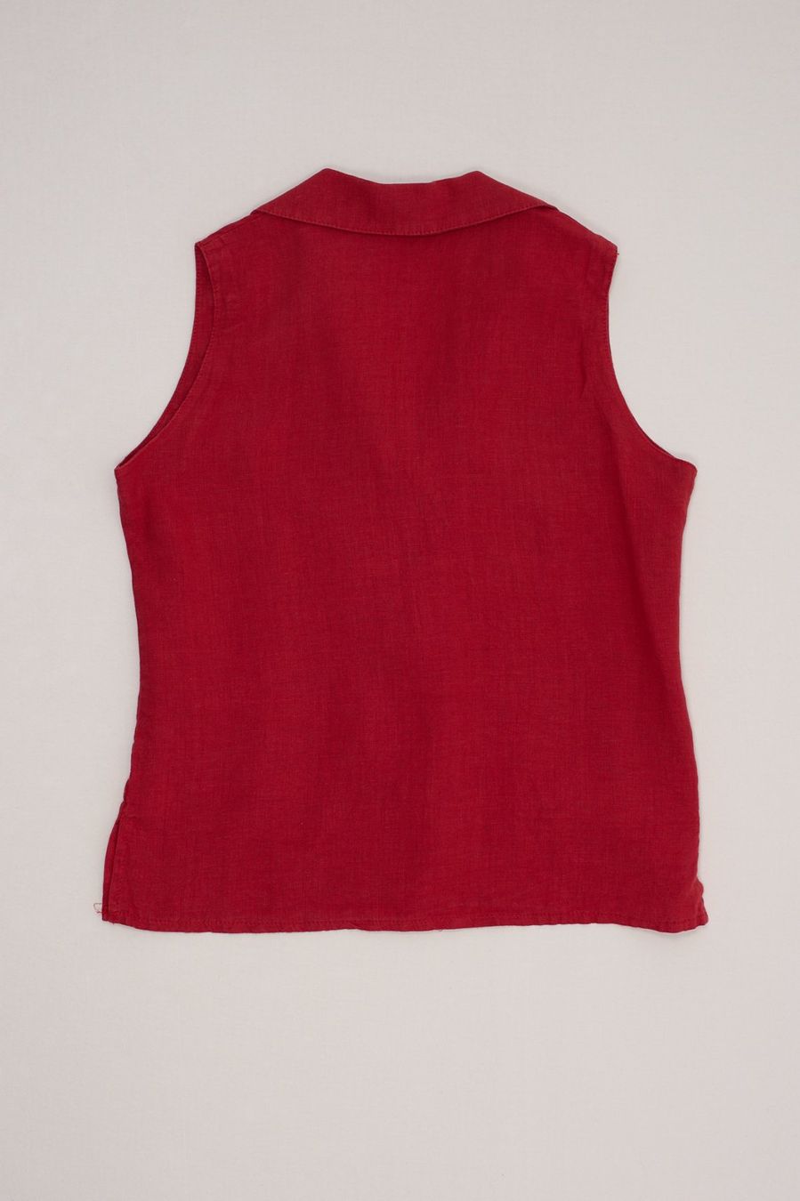 Camicette: Chemisier 100% Lin Rouge Brodé Sequins T. L – Usato da Fribourg venduto da re-fine 3