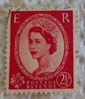 Briefmarke Timbre 2 1/2 pence rouge 1952-53 Elizabeth II GB