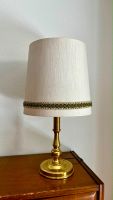 Vintage Tischlampe Messing mit Stoffschirm